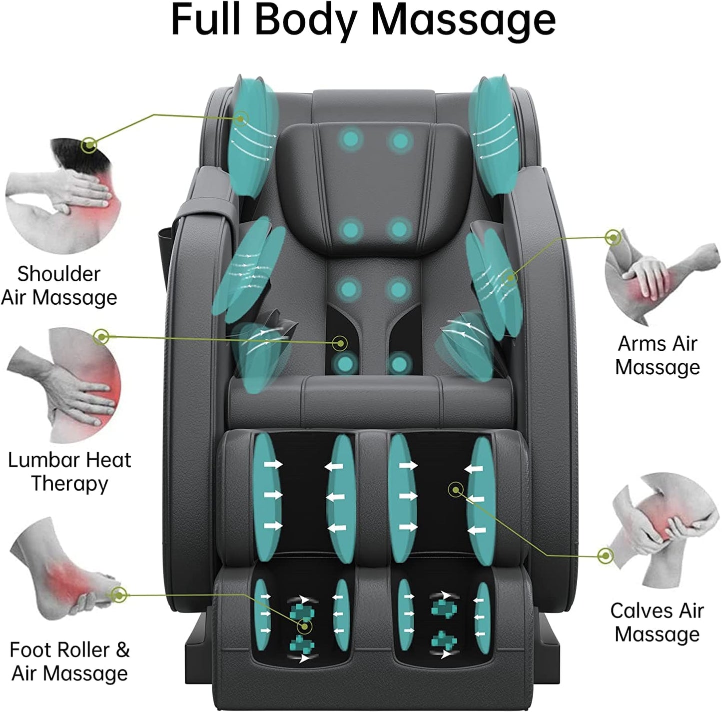 Real Relax Massage Chair Real Relax® MM350 Massage Chair Black 665878408916