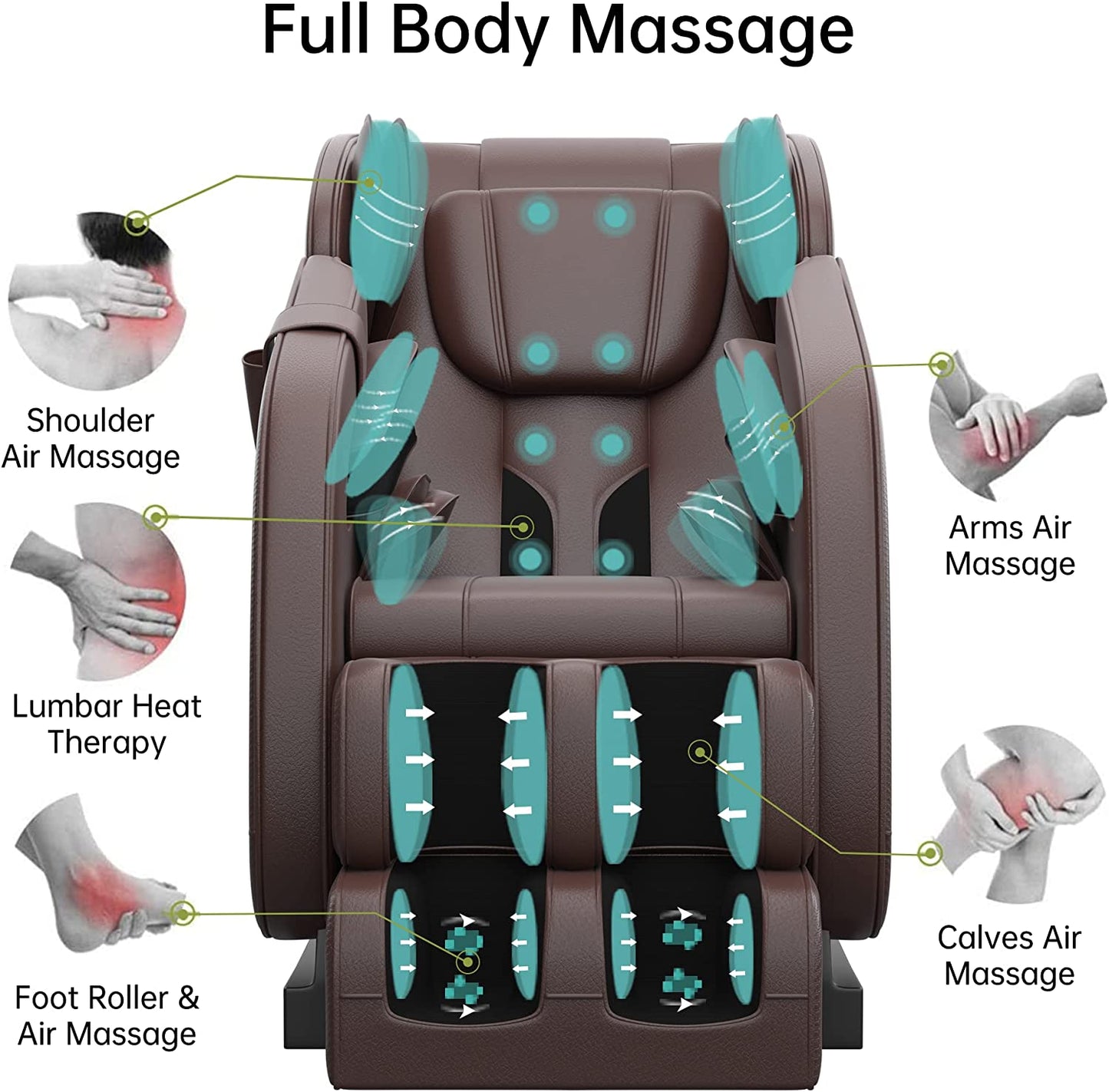 Real Relax Massage Chair Real Relax® MM350 Massage Chair Brown 665878416850