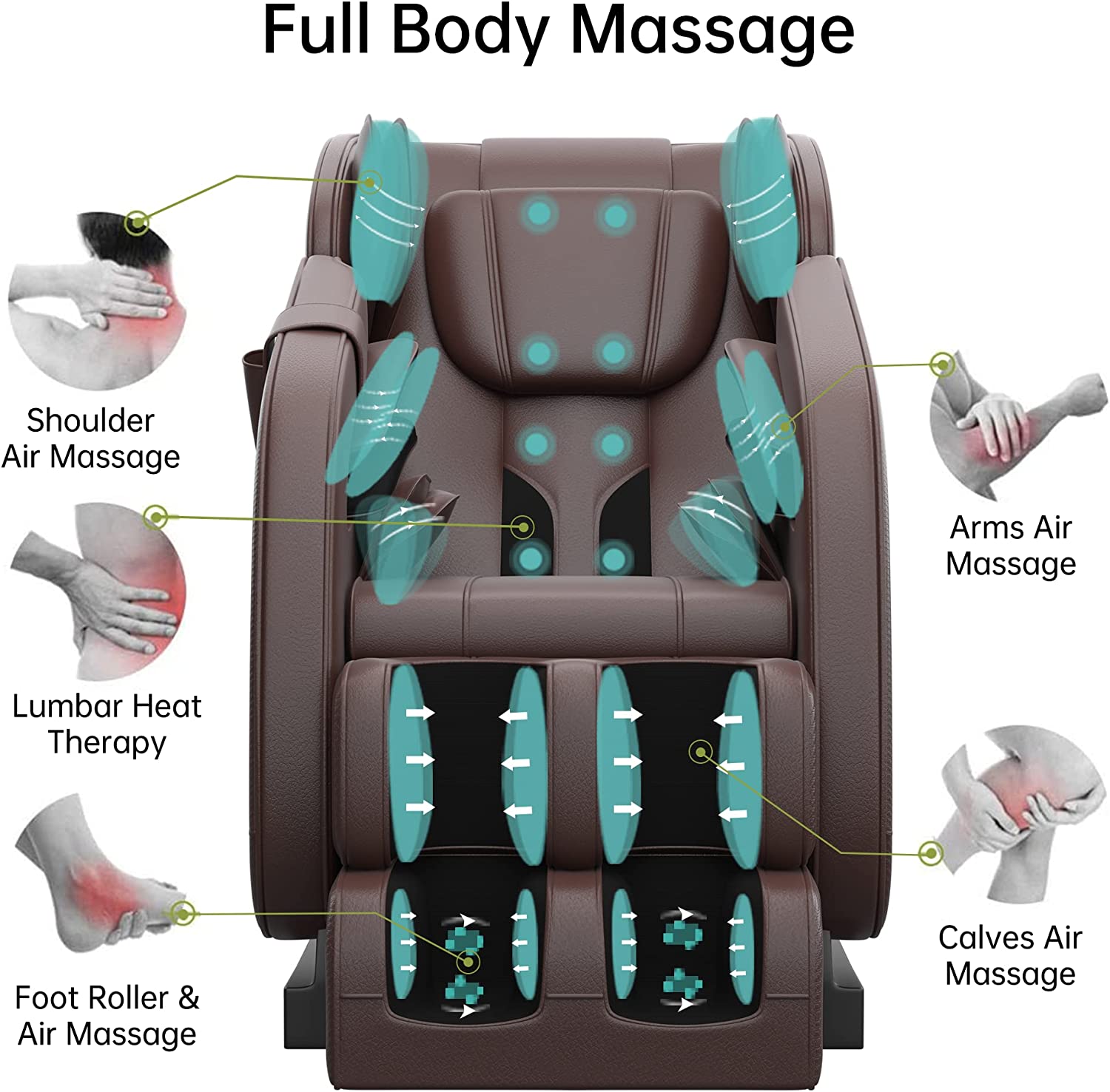 Real Relax Massage Chair Real Relax® MM350 Massage Chair Brown 665878416850